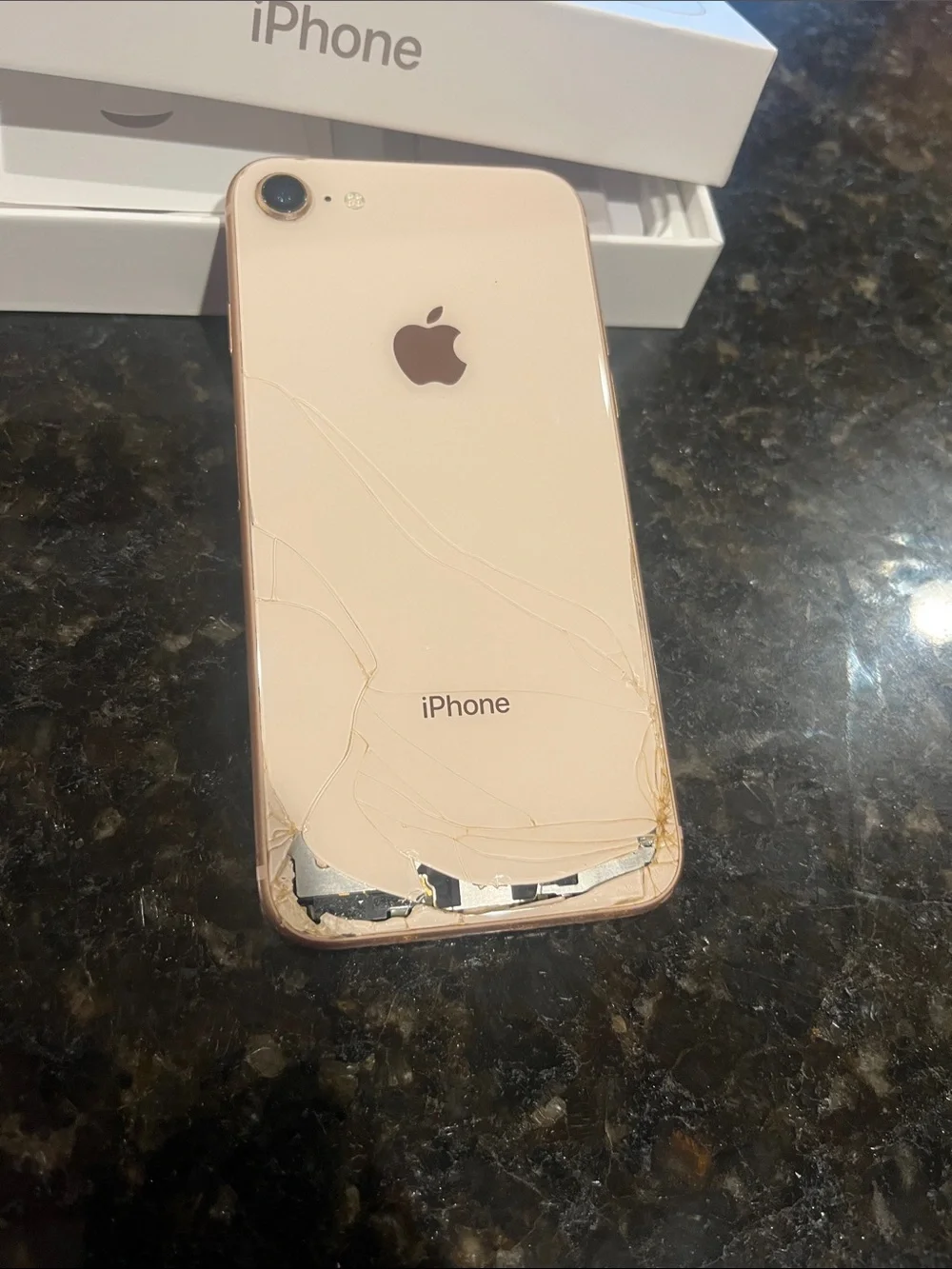 Apple iPhone 8 Rose Gold and White Front Smartphone